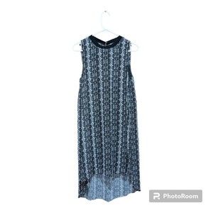 Rachel Roy Petra High Low Sz M Dress Gray Snakeskin Chiffon Overlay Slit Women's